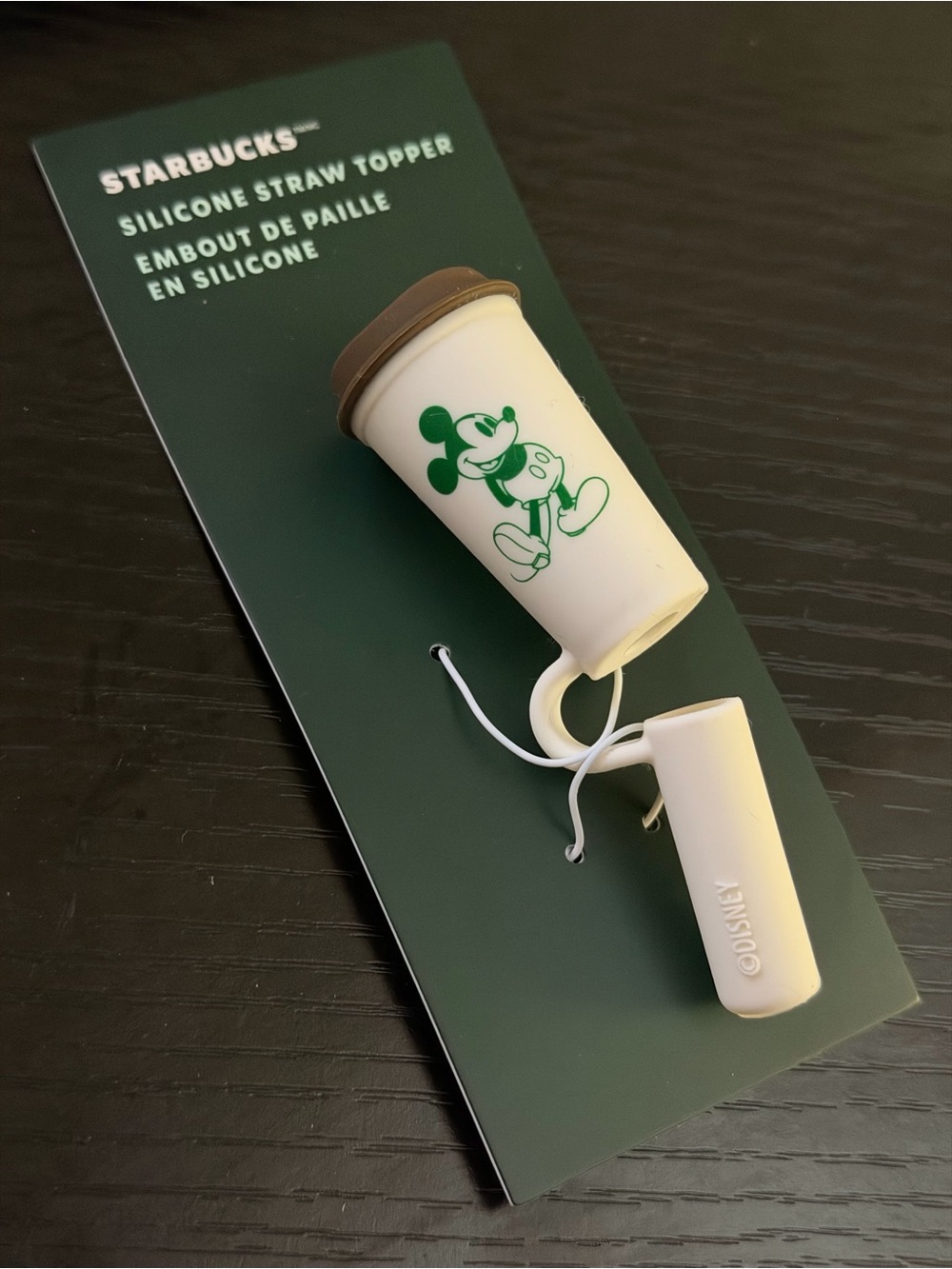 Starbucks Coffee Cup Disney Mickey Mouse Silicone Straw Topper NWT
